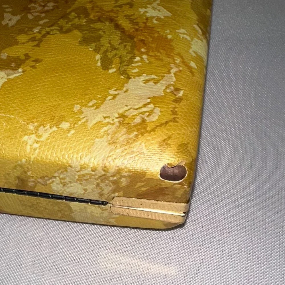 Mele Clamshell Hard Case Floral Vintage 1970's Travel Jewelry Box 7" x 4.75" - Picture 3 of 10